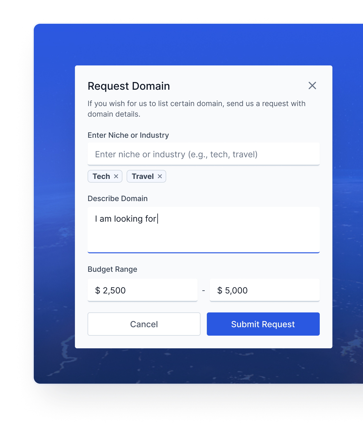 request domains card content image